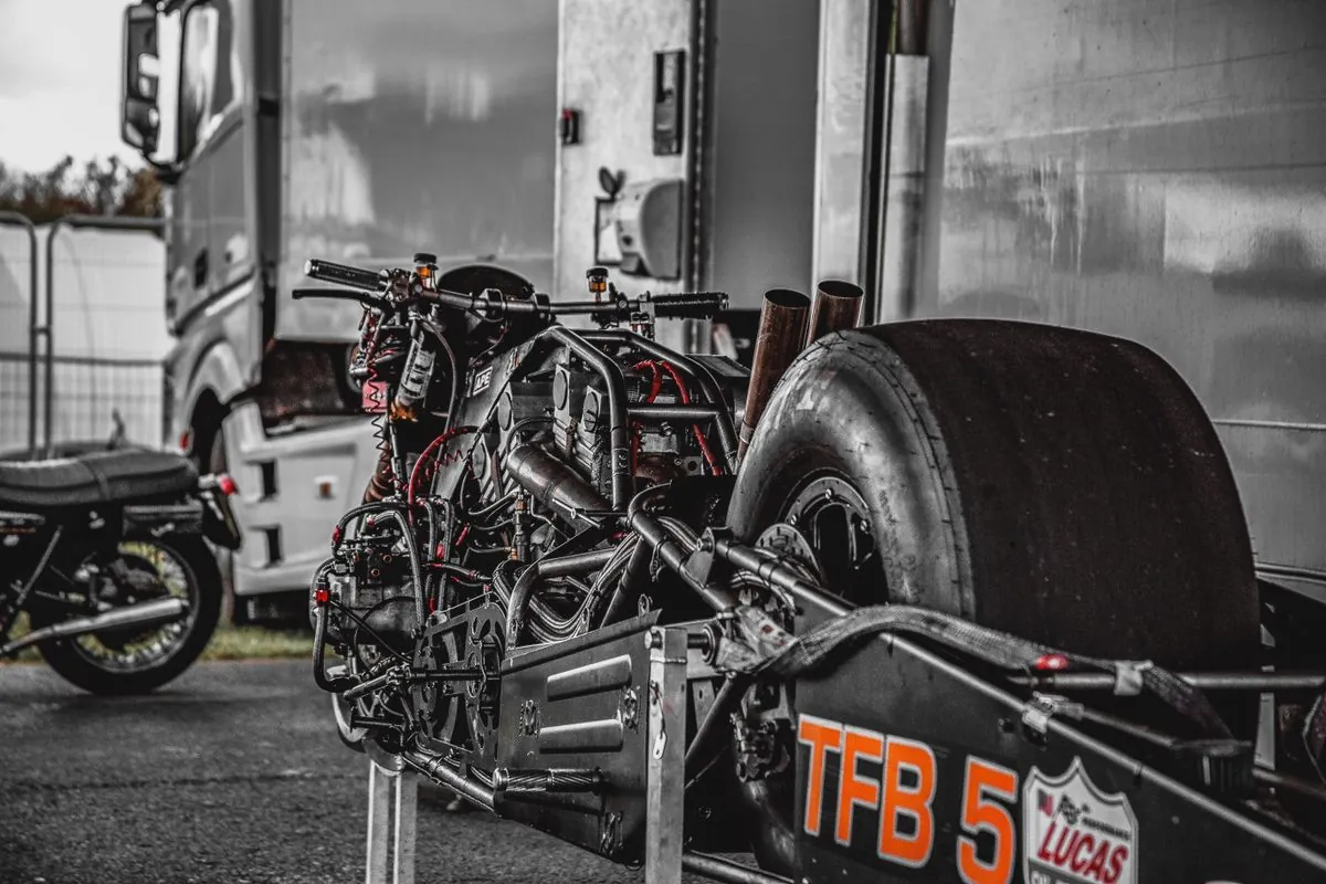 Motorcycle performance exhaust system close-up