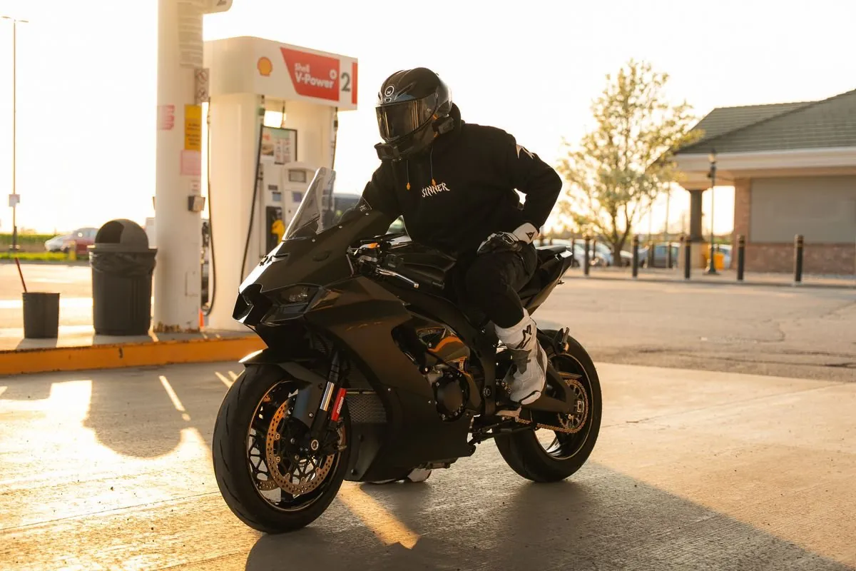 Motorcycle on open highway