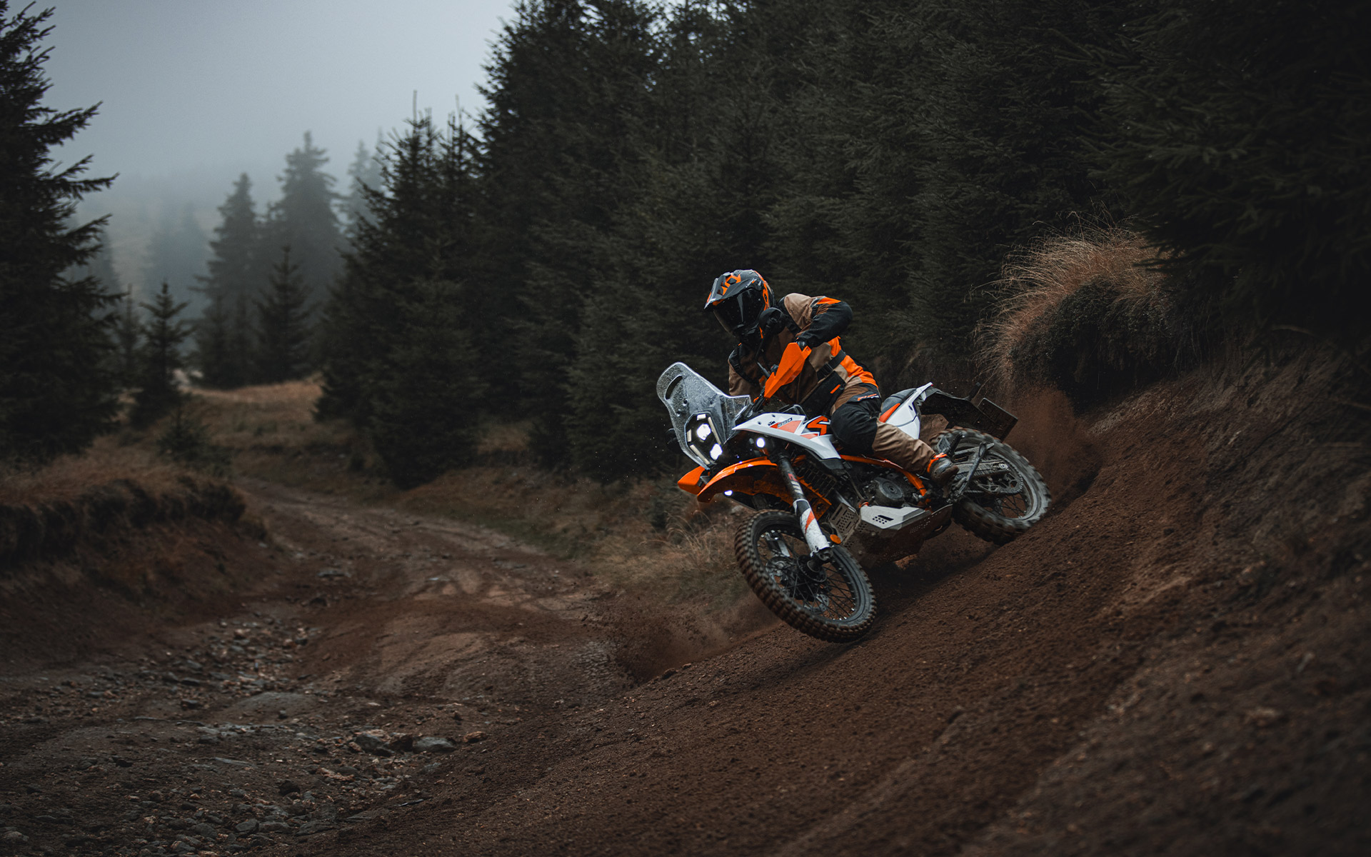 Adventure motorcycle at a Canadian dealership awaiting recall inspection