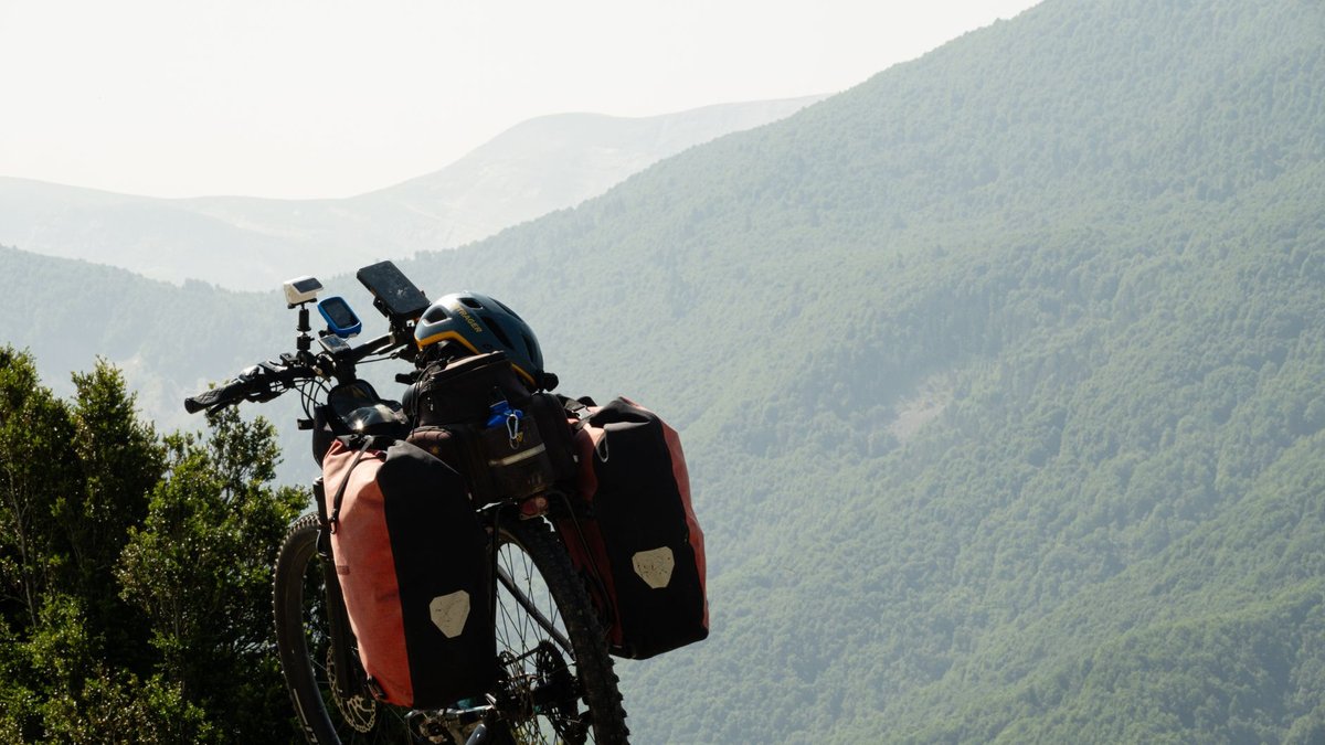 Indian Pursuit loaded with touring gear ready for a multi-day trip