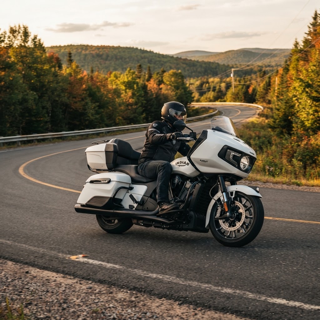 Scenic empty highway through New Brunswick forest