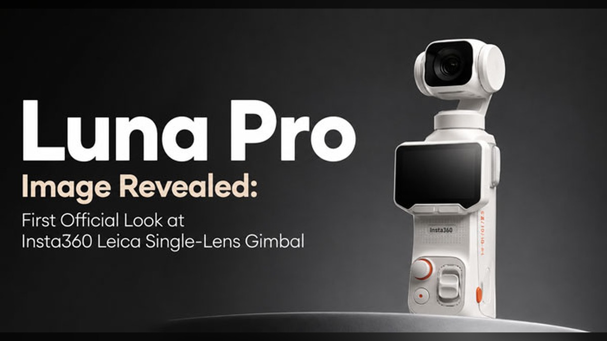 Official Insta360 Luna Pro (white, single-lens) shown next to the Luna Ultra (black, dual-lens) gimbal camera