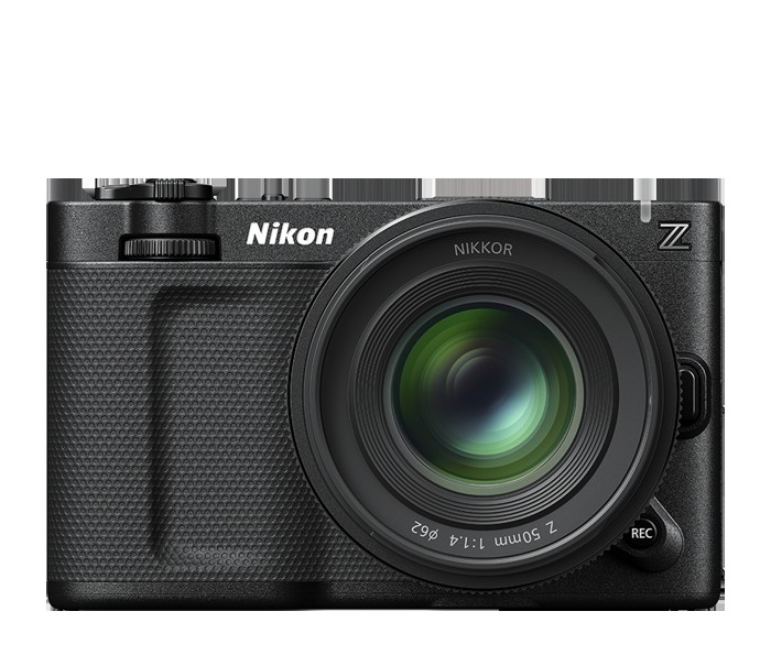 Nikon ZR full-frame 6K cinema camera with RED technology, front product view