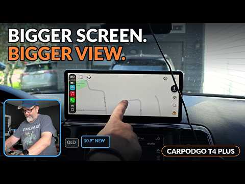 CarpodGo T4 Plus 11-inch wireless CarPlay screen mounted on a vehicle dashboard
