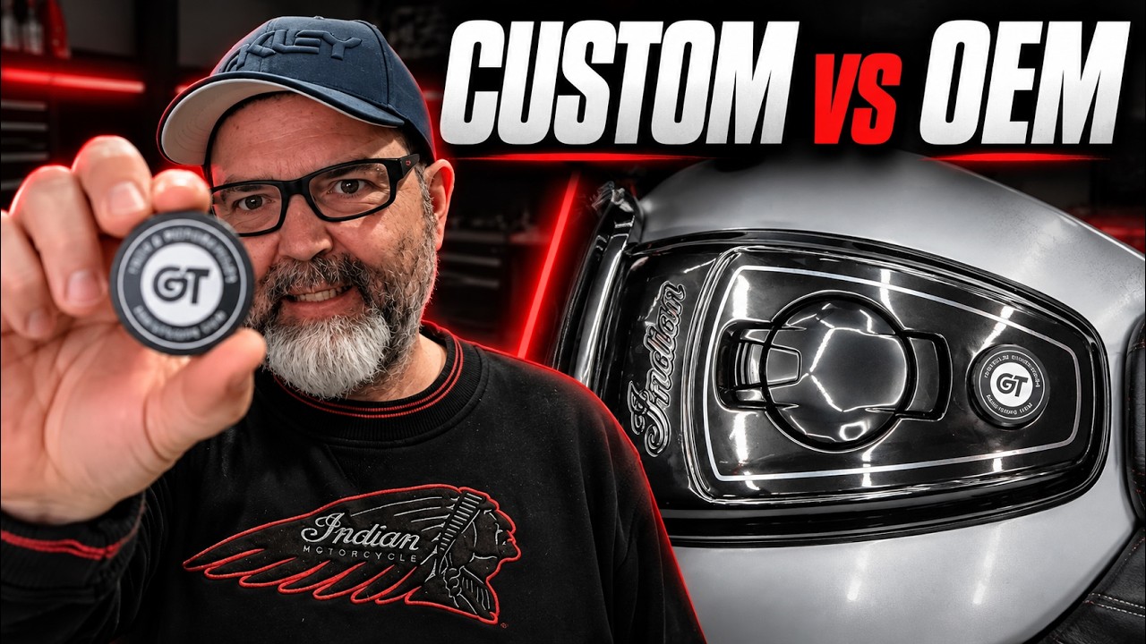 Custom console cap installed on an Indian Pursuit motorcycle